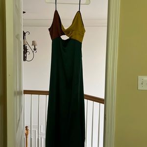 Hunter green silk dress